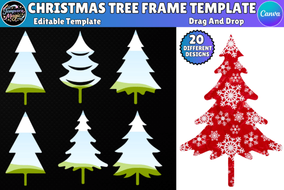 Christmas Tree Canva Frame Bundle