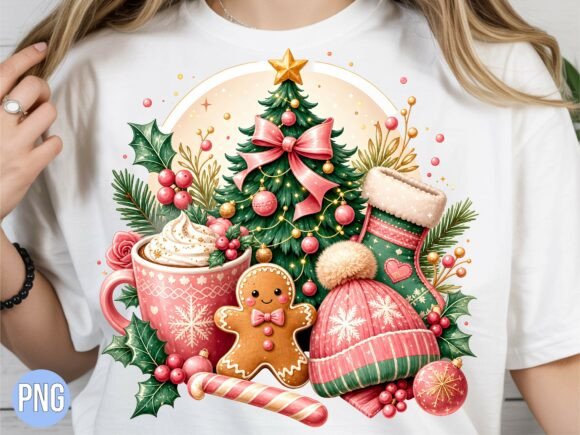 Christmas Tree Gingerbread Mug Shirt PNG