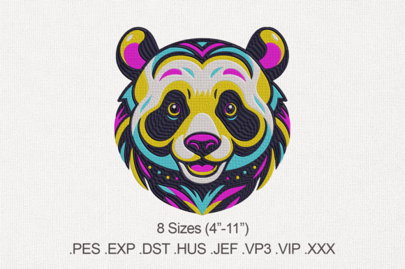 Colorful Pop Art Panda Head