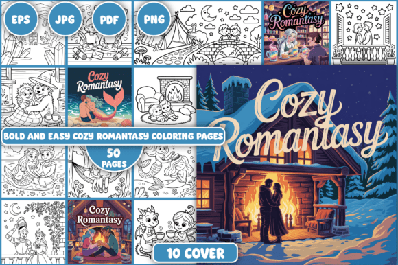Cozy Romantasy Coloring Pages
