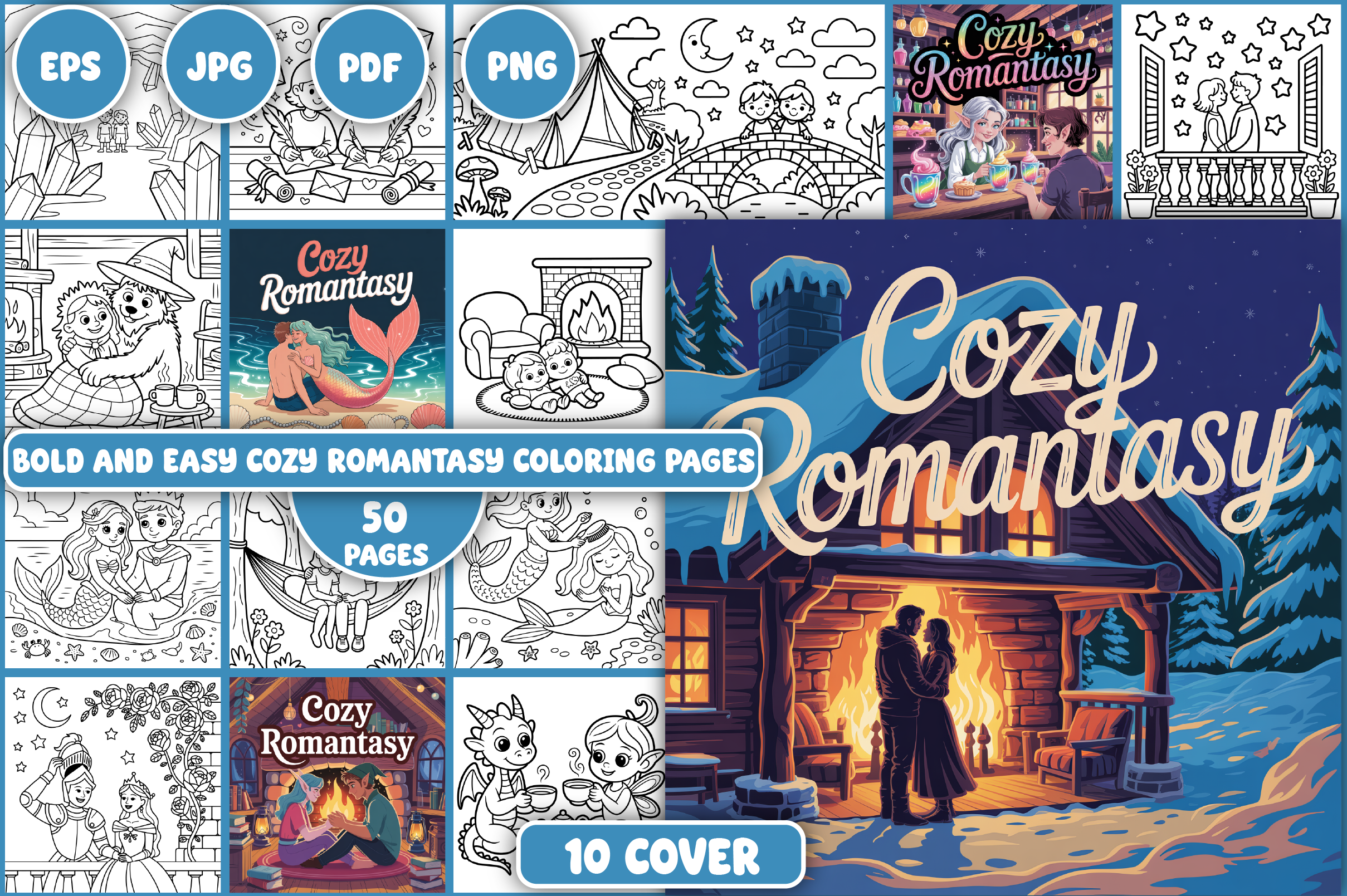Cozy Romantasy Coloring Pages