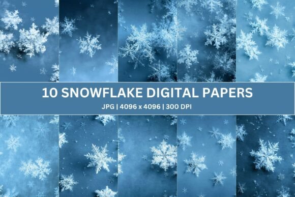 Crystalline Snowflake Digital Paper