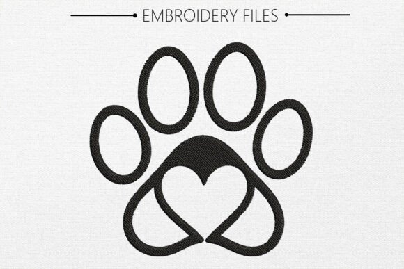 Cut Dog POW Embroidery Design