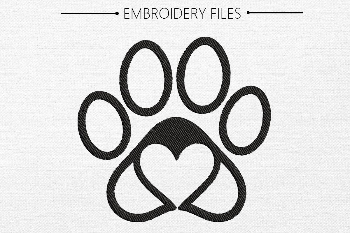 Cut Dog POW Embroidery Design