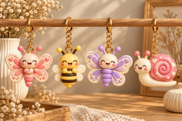 Cute Bugs 3D Printable STL Bundle - 4 Adorable Bug Models for Keychains - Image 3