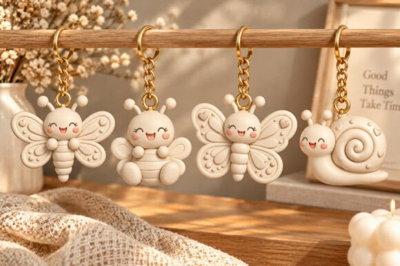 Cute Bugs 3D Printable STL Bundle - 4 Adorable Bug Models for Keychains - Image 4