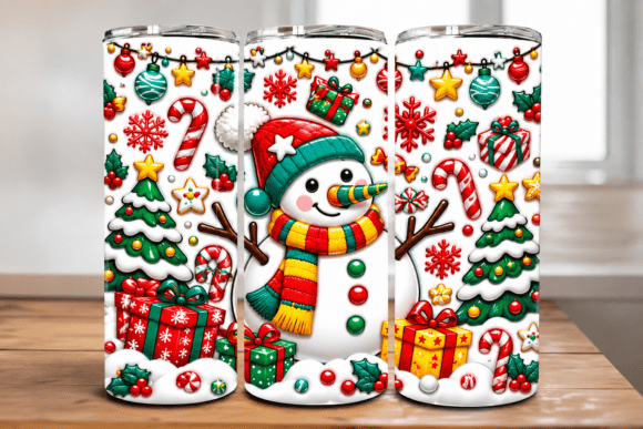 Cute Snowman & Christmas Tree Tumbler Wr