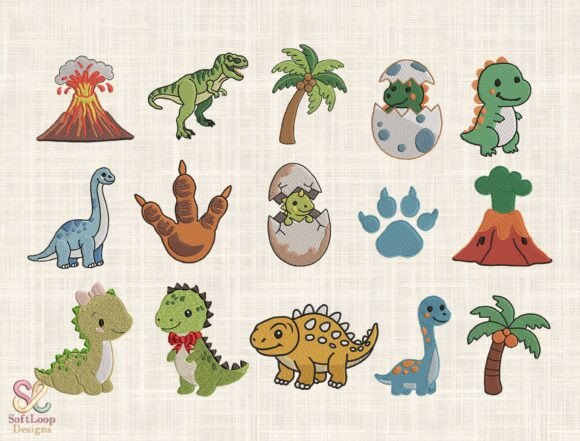 DINOSAUR Embroidery Design Bundle