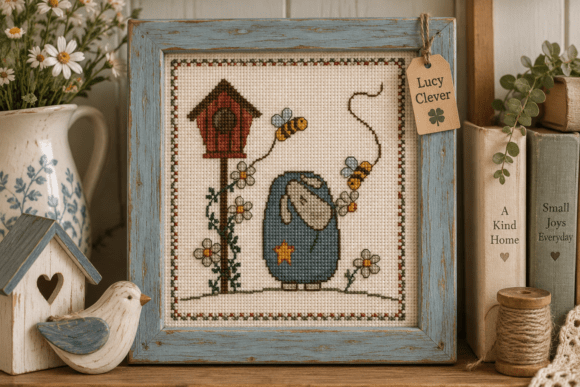 Daisy Bee Mood Cross Stitch Pattern PDF