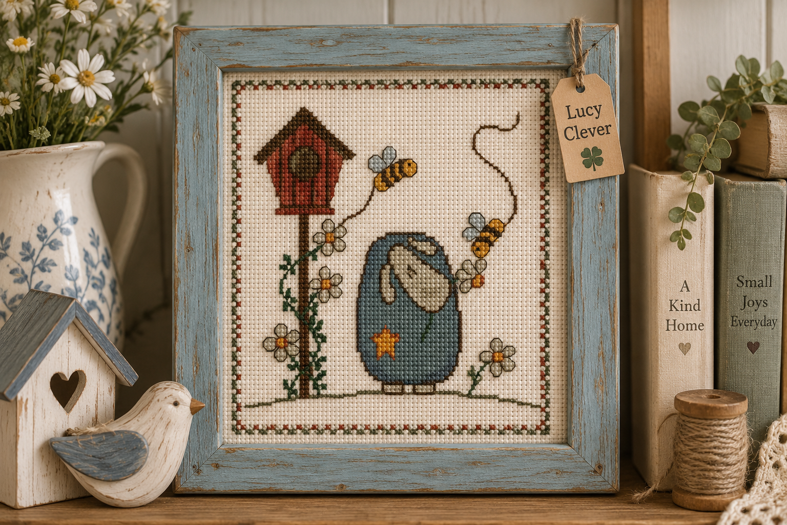 Daisy Bee Mood Cross Stitch Pattern PDF