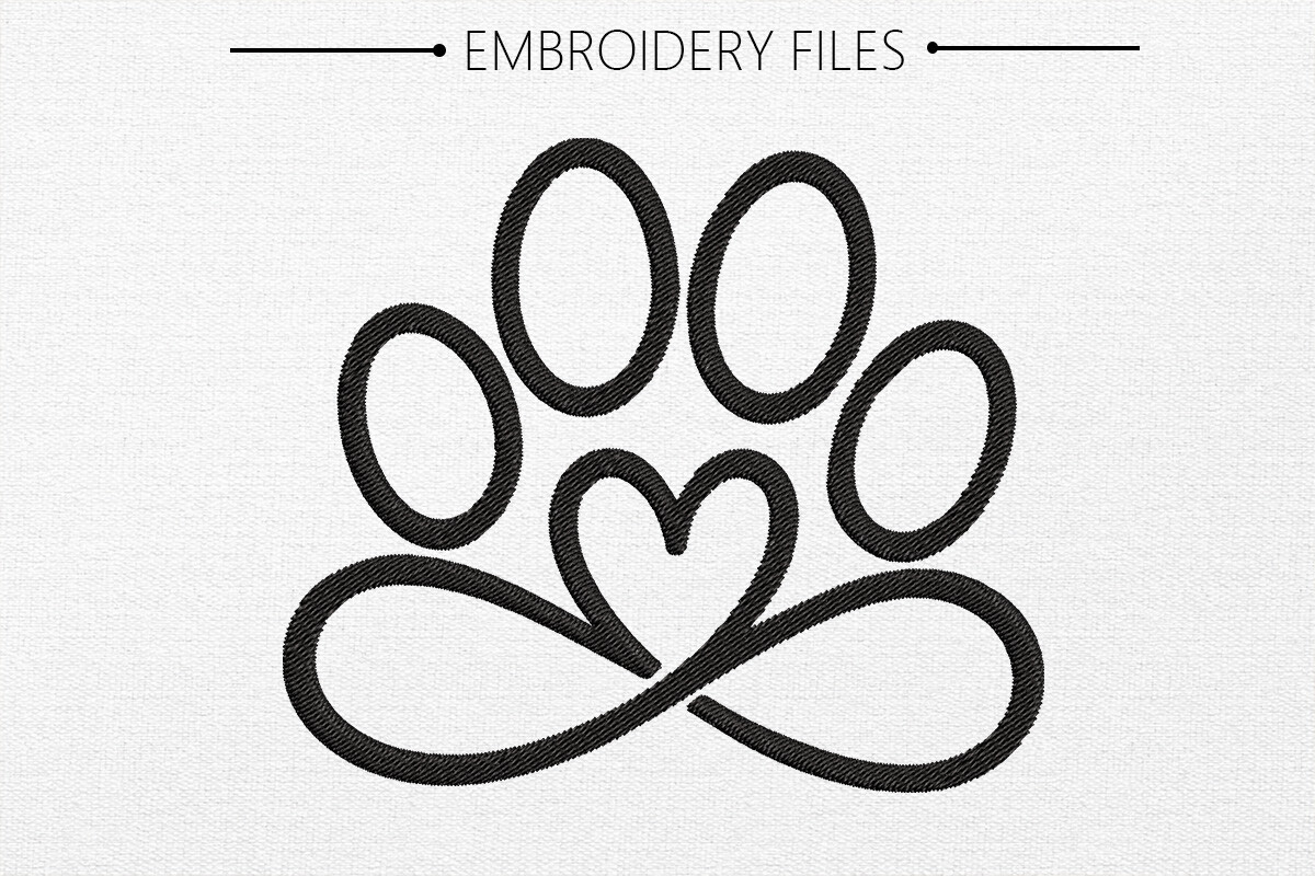 Dog POW Embroidery Design