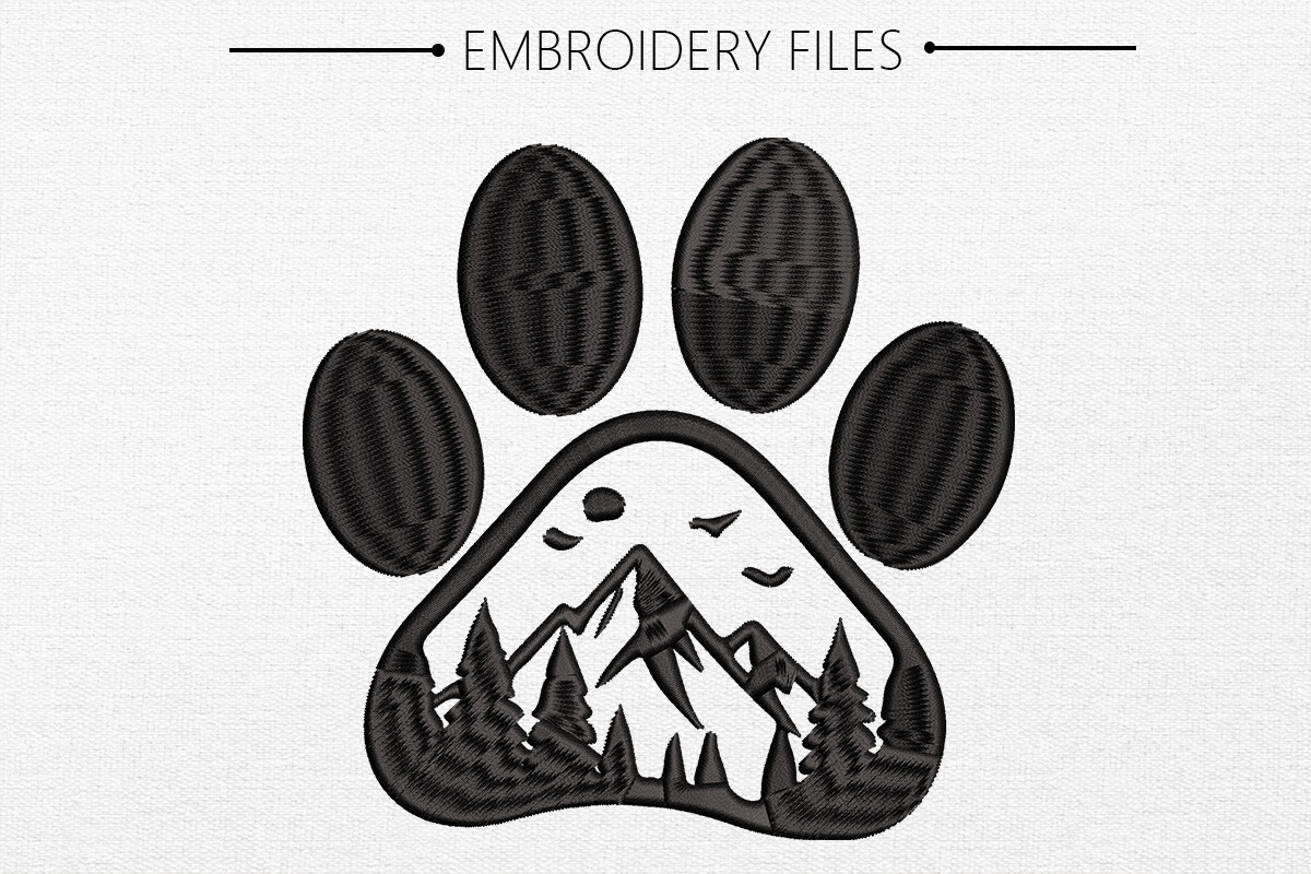 Dog POW Embroidery Design
