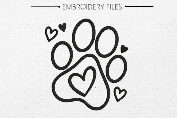 Dog POW Embroidery Design