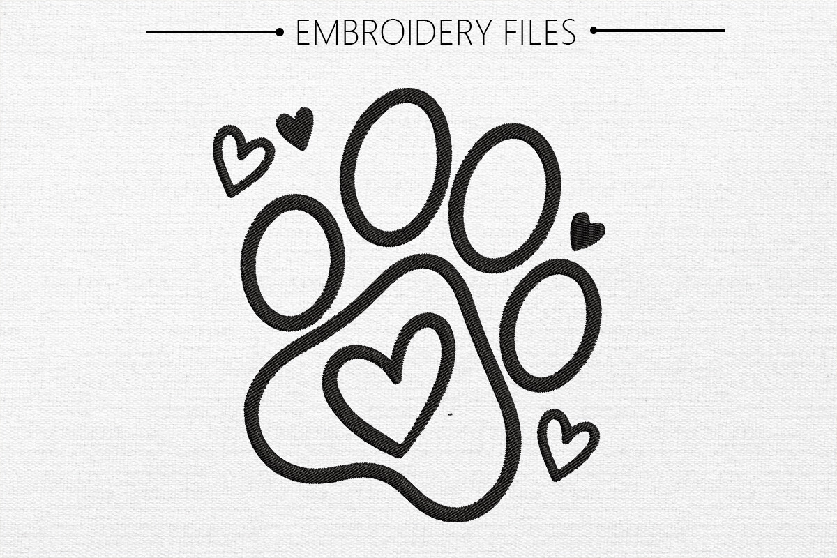 Dog POW Embroidery Design