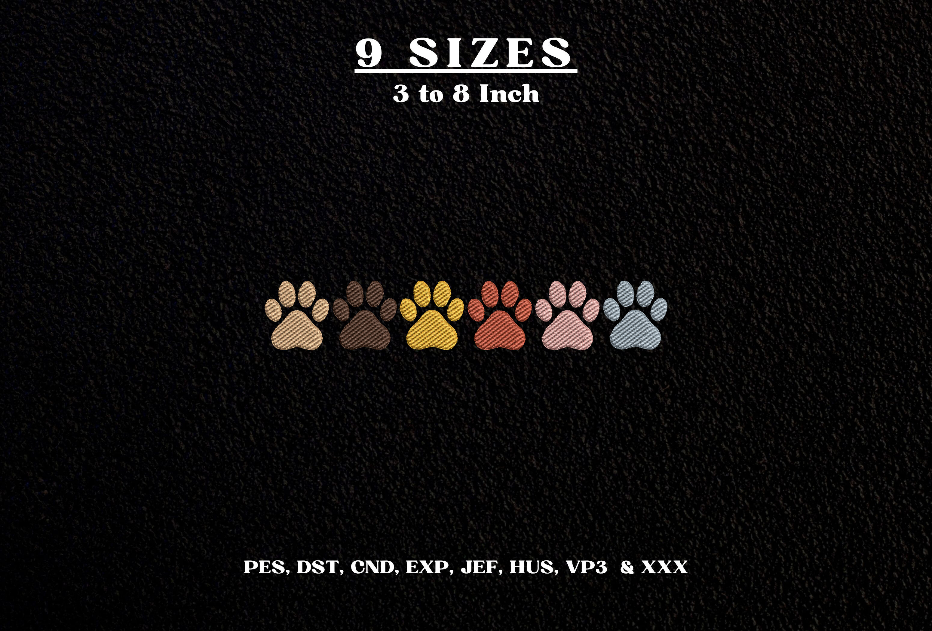 Dog Paw Prints Border Embroidery Design