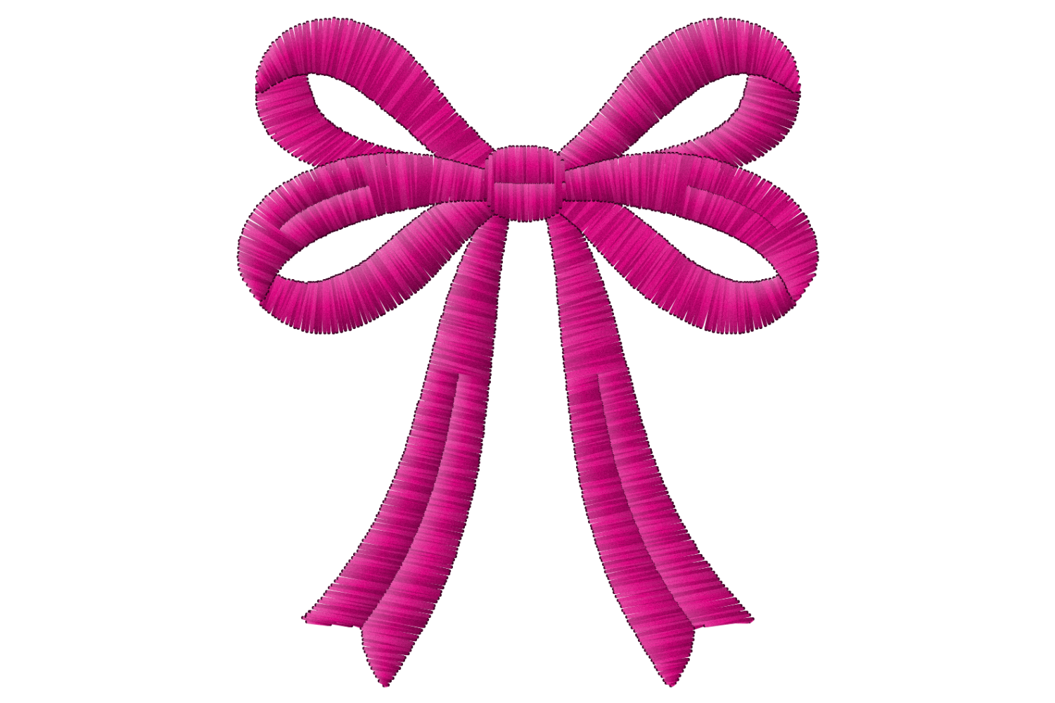 Double Loop Bow Machine Embroidery