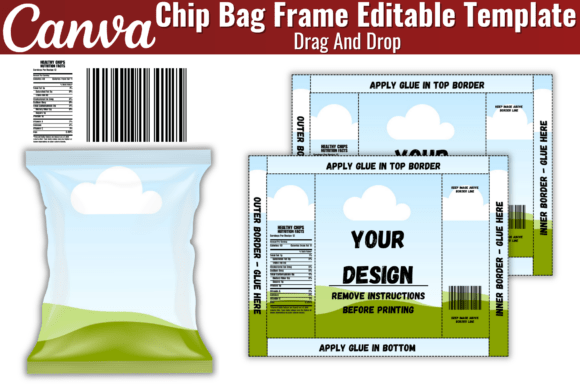 Editable Chip Bag Canva Frame Template