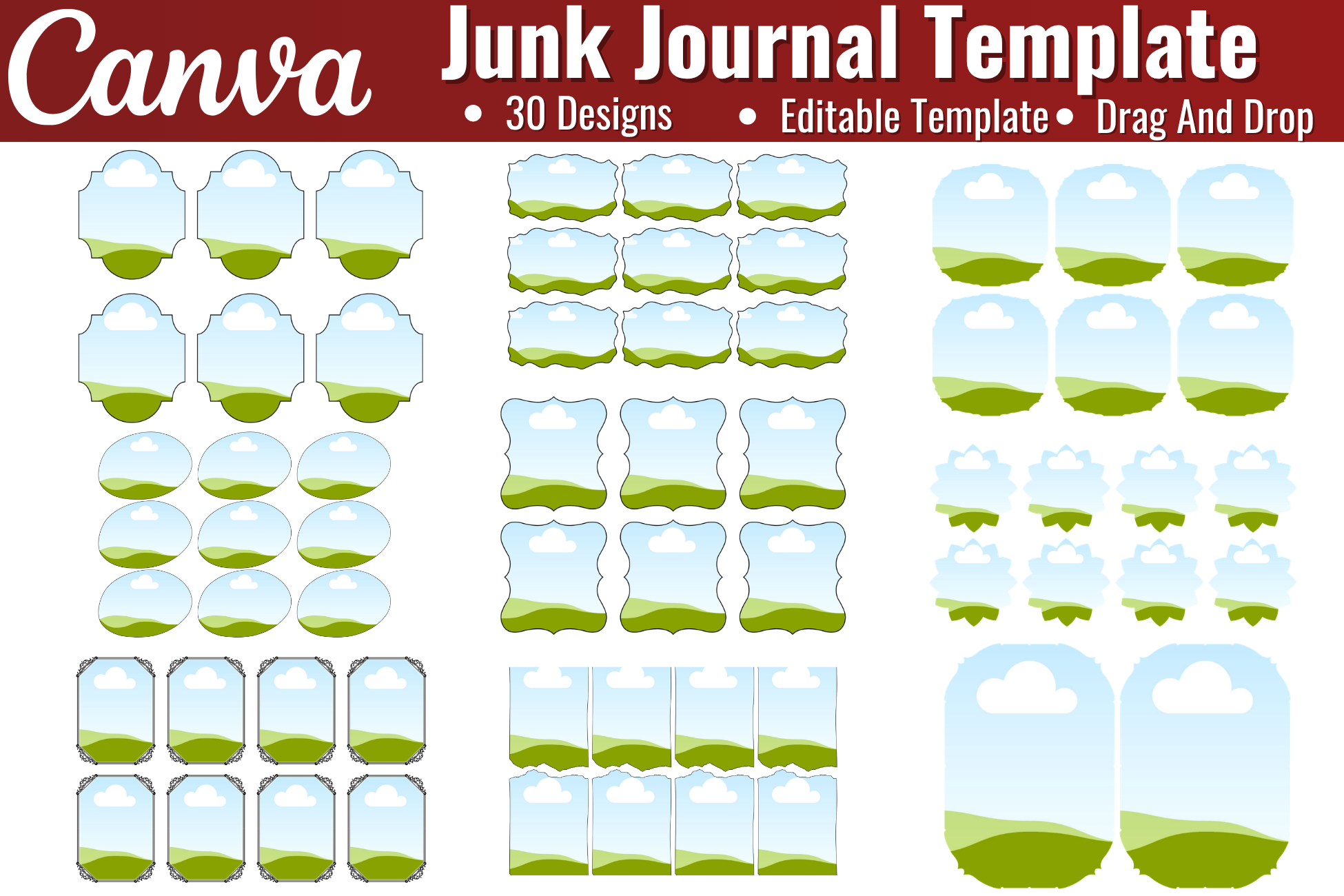 Editable Junk Journal Template Bundle