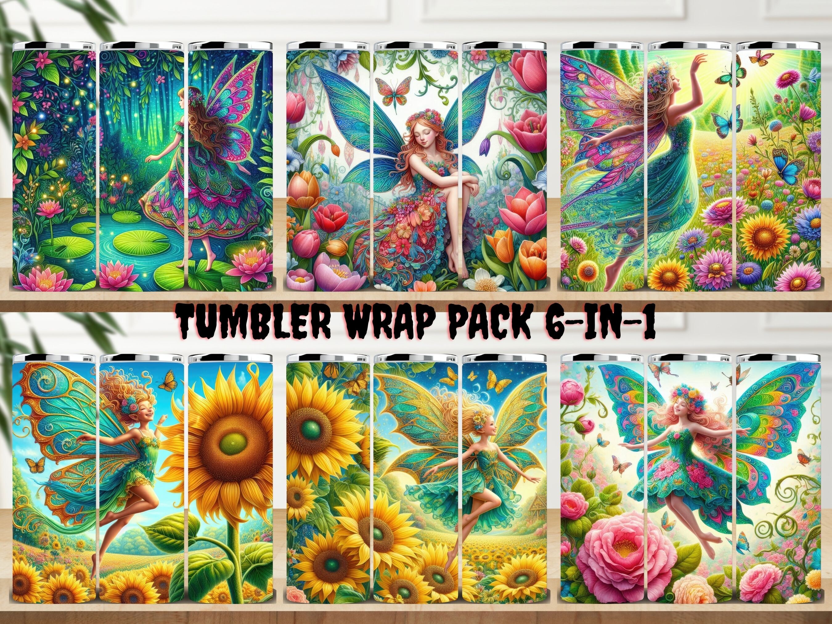 Fairy Tumbler Wrap Pack 6-in-1