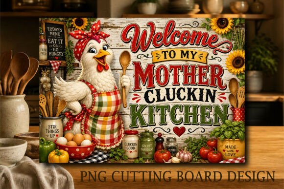 Farmhouse Chicken Kitchen Cutting Board