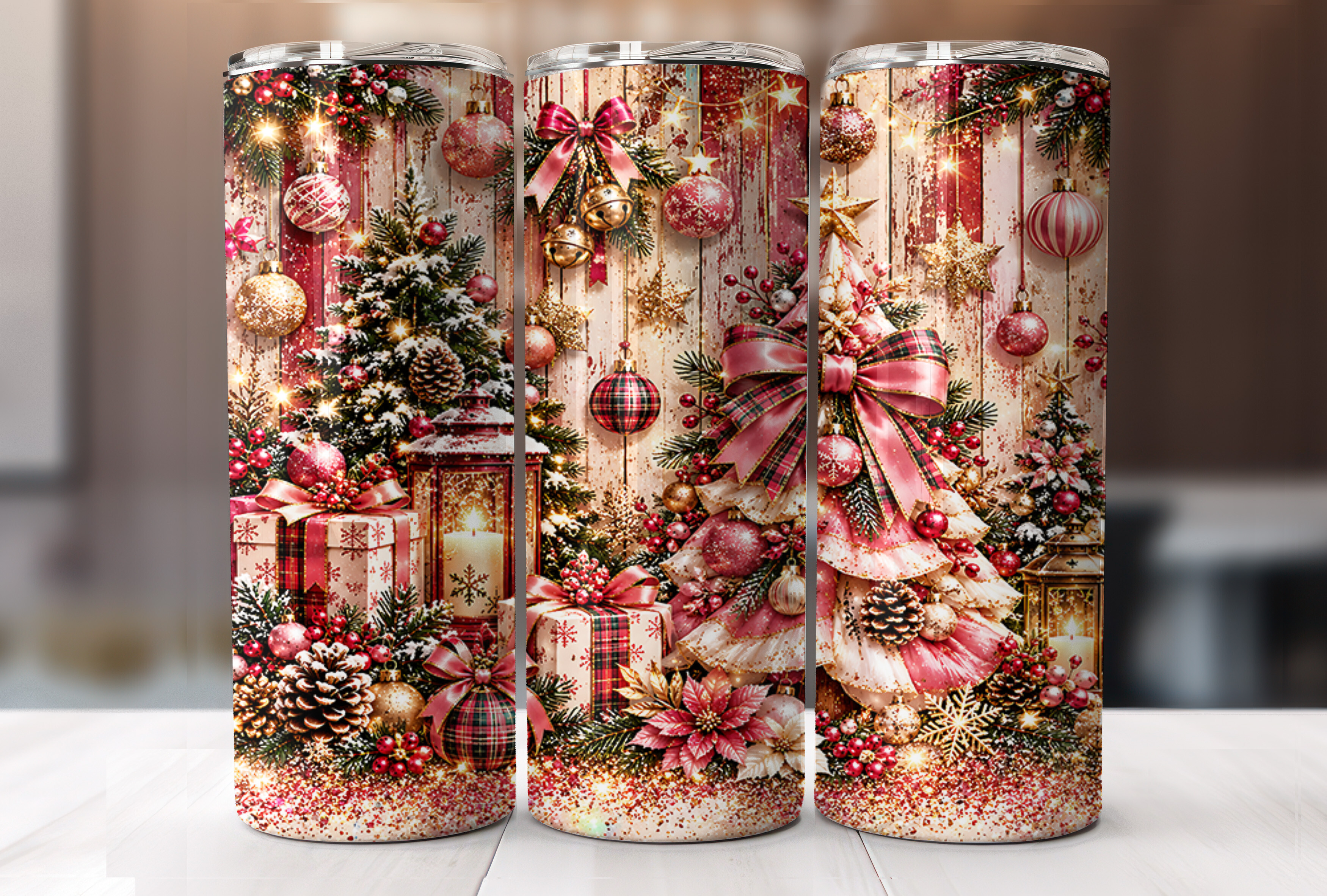Festive Coquette Christmas Tumbler Wrap