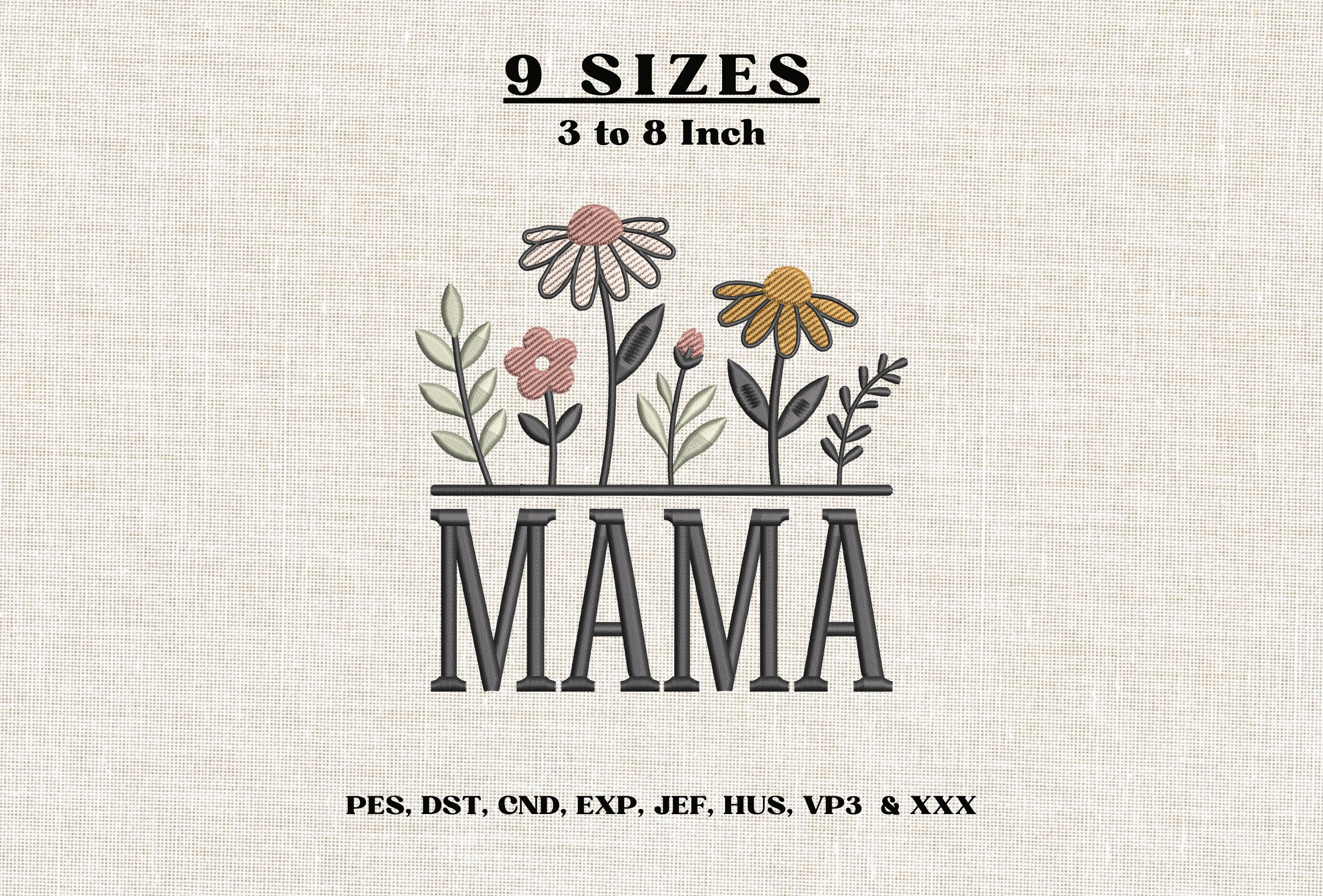 Floral Mama Embroidery Design Wildflower