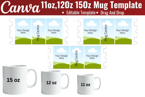 Full Wrap Mug Template 11oz 12oz 15oz Graphic Print Templates By Artist05