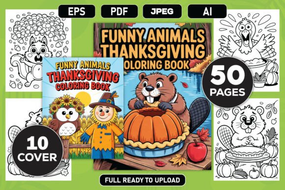 Funny Animals Thanksgiving Coloring Book