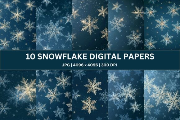 Gilded Snowflake Digital Paper