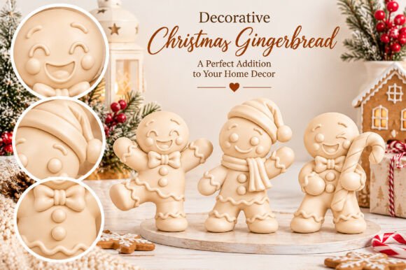 Gingerbread Men STL Set – 3 Christmas 3D Print Files - Image 2