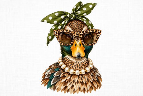 Glam Mallard Duck Preppy PNG