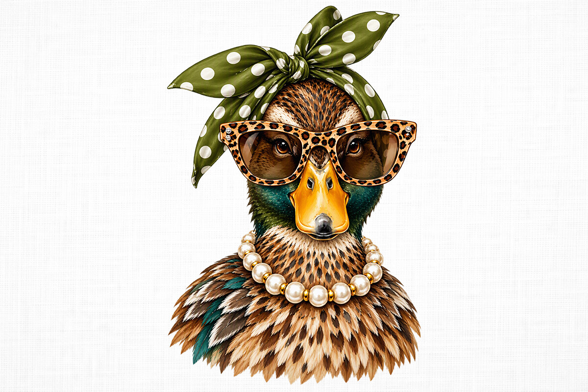 Glam Mallard Duck Preppy PNG