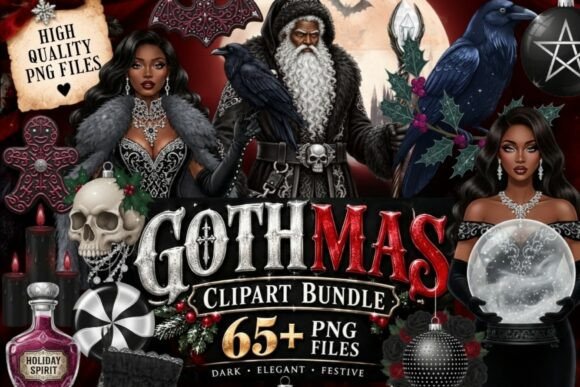 Gothmas Clipart Bundle | 65+ Gothic