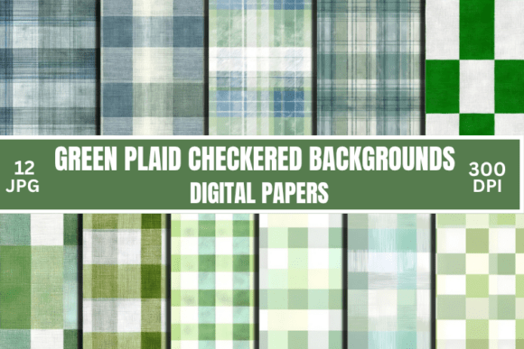 Green Plaid Checkered Backgrounds Paper
