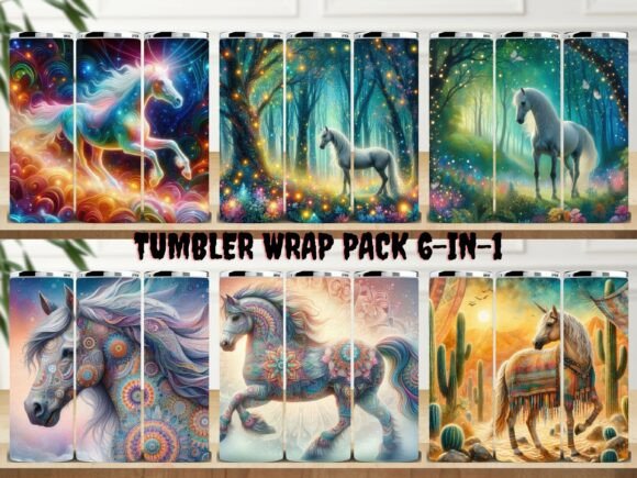HORSES Tumbler Wrap Pack 6-in-1