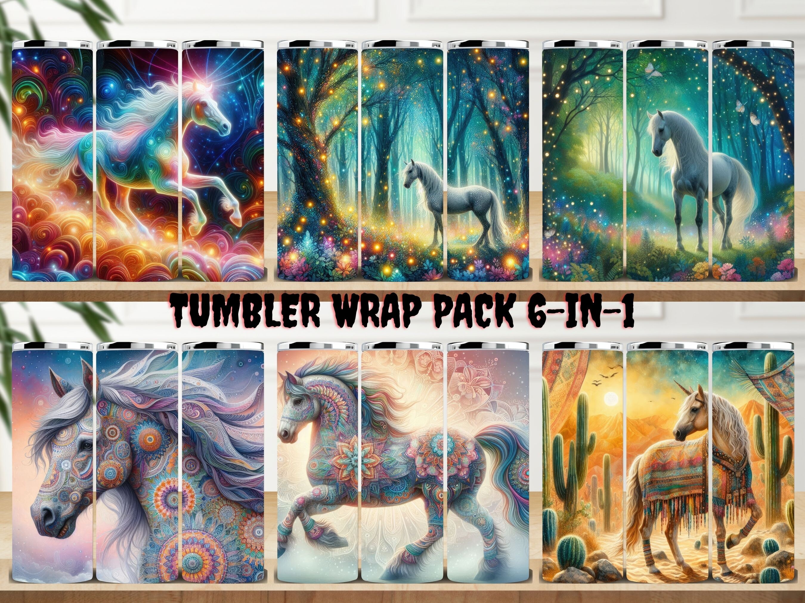 HORSES Tumbler Wrap Pack 6-in-1