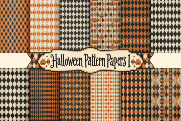 Halloween Pattern Papers 1 JPG 300dpi