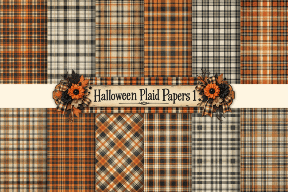 Halloween Plaid Papers 1 JPG 300dpi