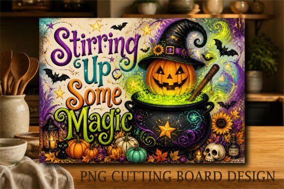 Halloween Witch Pumpkin Cutting Board