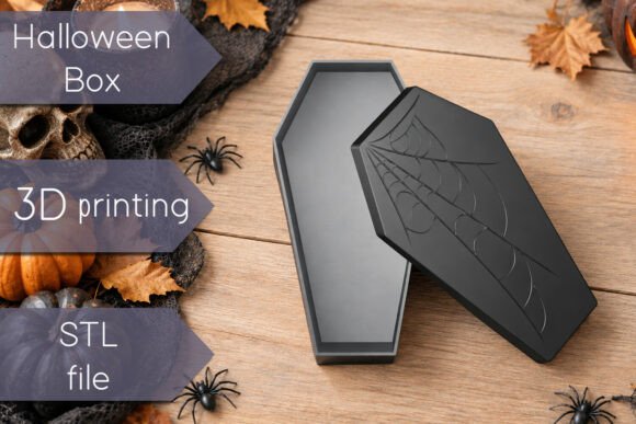 Halloween Candy Box STL – 3D Printable Coffin Candy Holder for FDM & Resin - Image 1