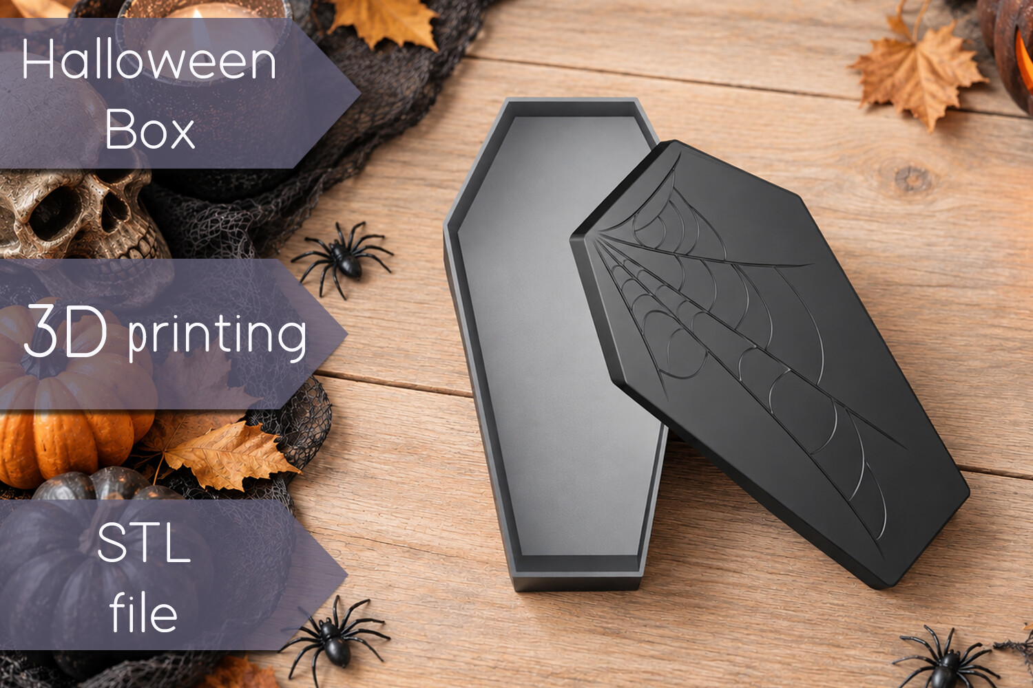 Halloween Candy Box STL – 3D Printable Coffin Candy Holder for FDM & Resin - Image 4