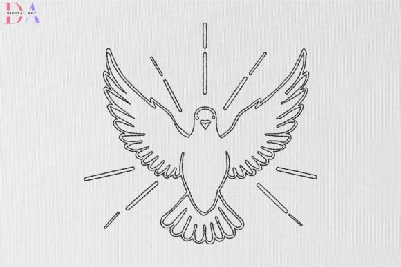 Holy Spirit Dove Line Art