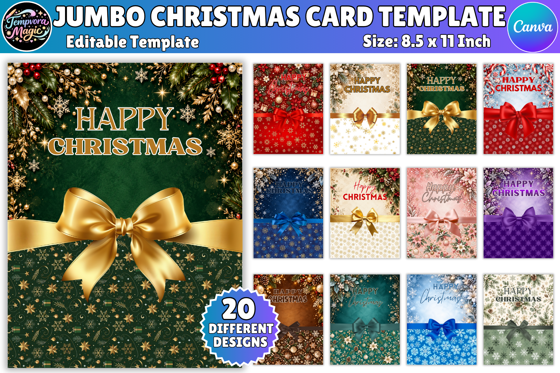 Jumbo Christmas Card Bundle Template