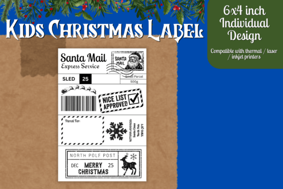 Kids Christmas Shipping Label
