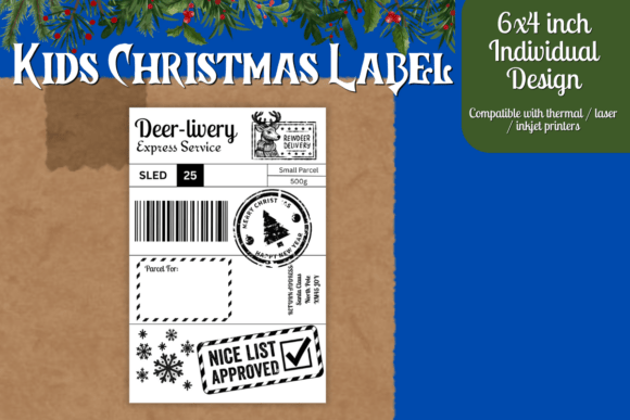 Kids Christmas Shipping Label