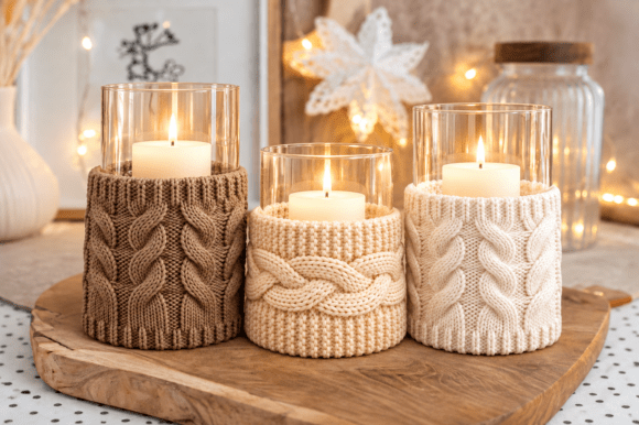 Knitted Cable Candle Holder STL Set – 3 Cozy Winter 3D Print Designs - Image 4