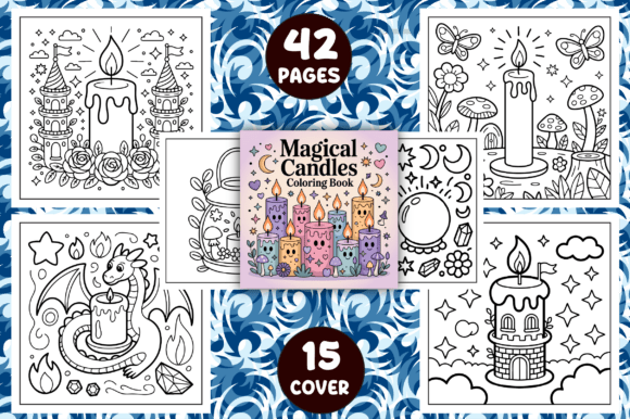 **Magical Candles Coloring Pages