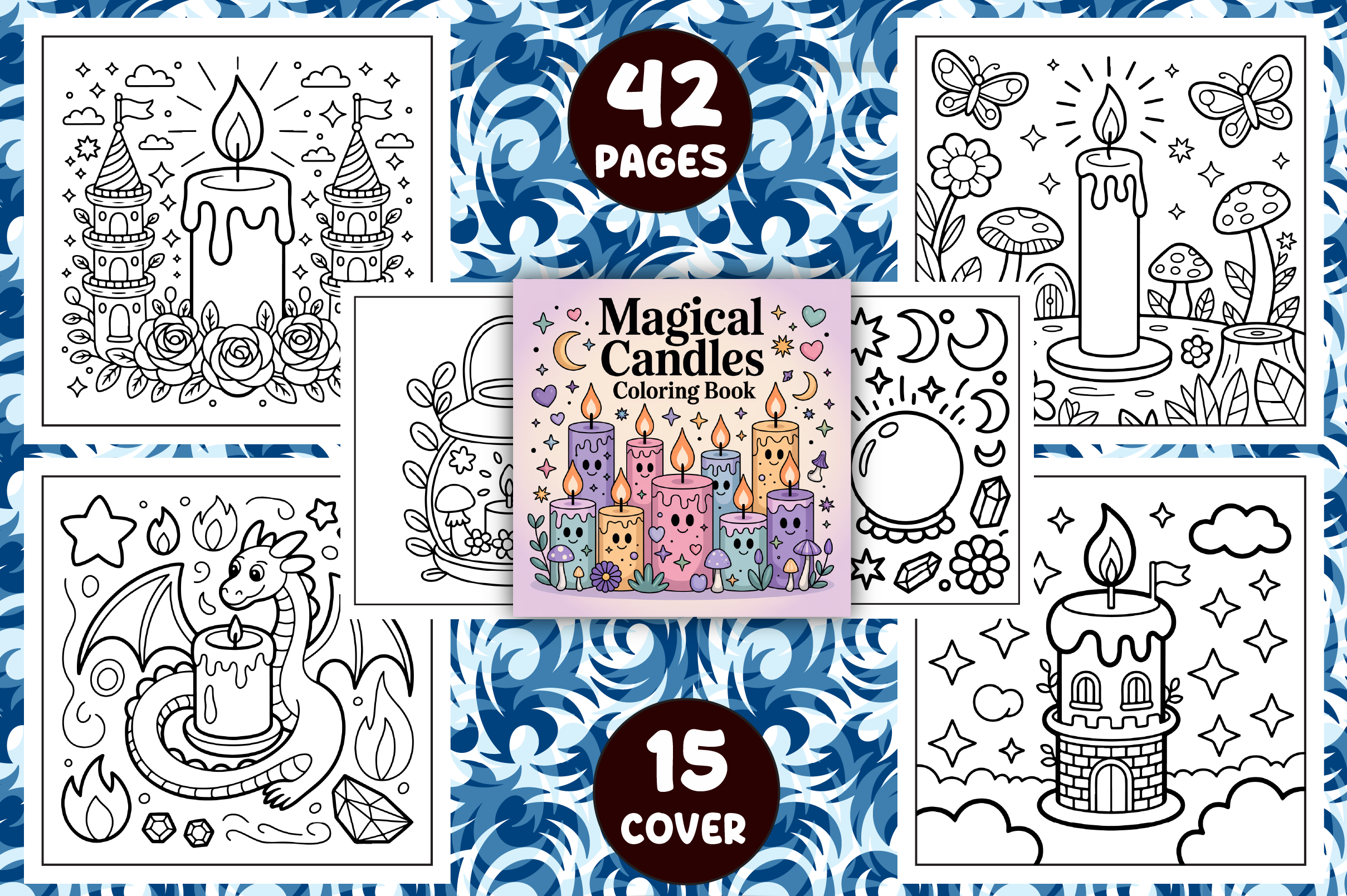 **Magical Candles Coloring Pages