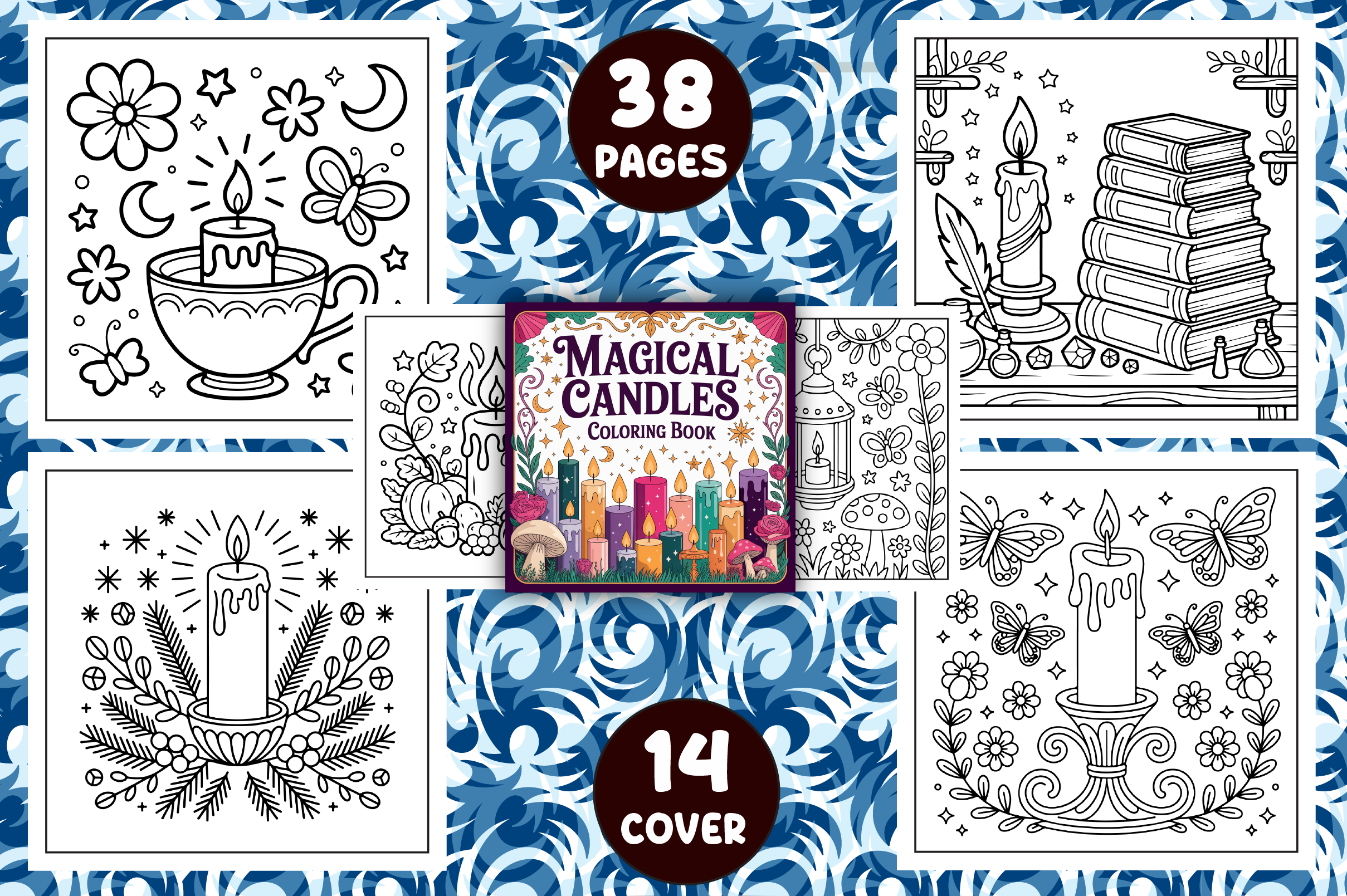 **Magical Candles Coloring Pages