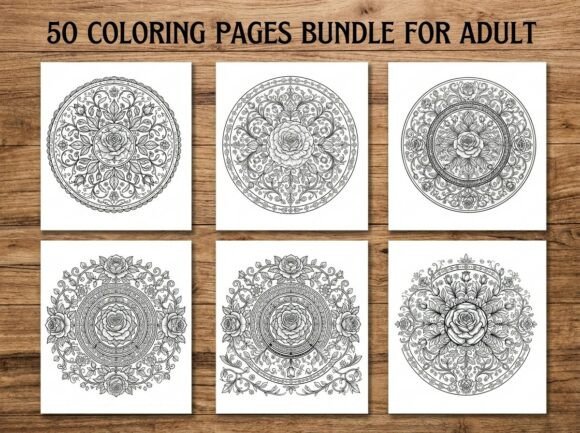 Mandala Floral Coloring Pages Bundle
